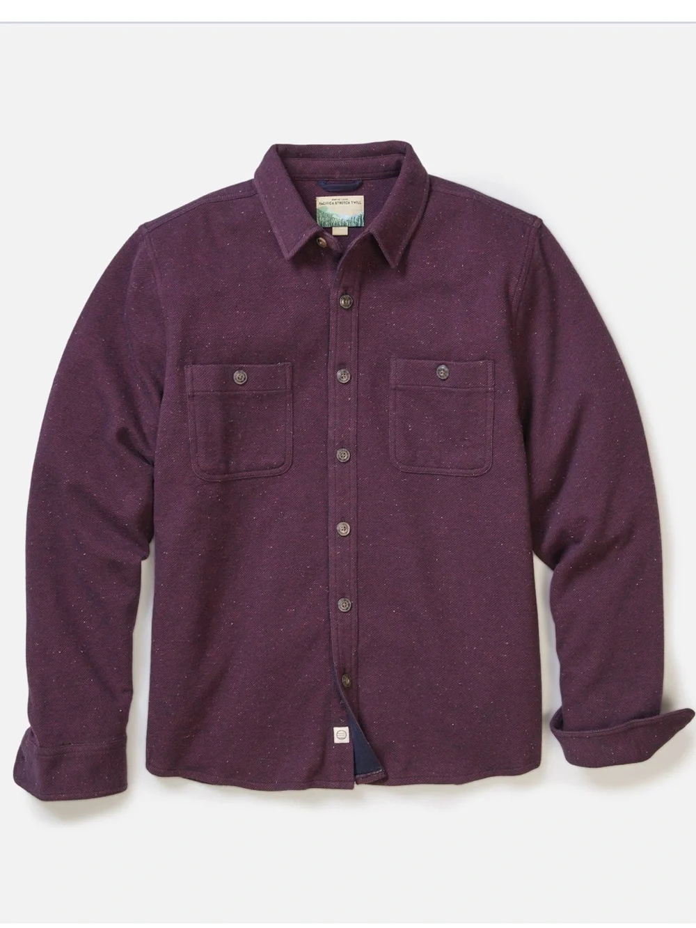 NEW⭐️Marine Layer Men’s Pacifica Stretch Twill Overshirt Burgundy Neps $168